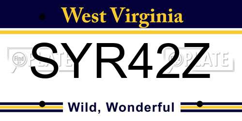 SYR42Z West Virginia License Plate