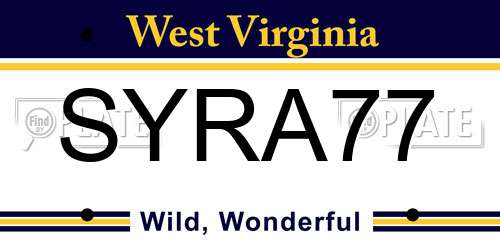 SYRA77 West Virginia License Plate