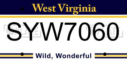 SYW7060 West Virginia License Plate
