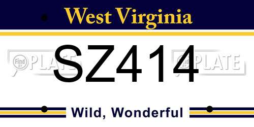SZ414 West Virginia License Plate