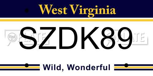 SZDK89 West Virginia License Plate