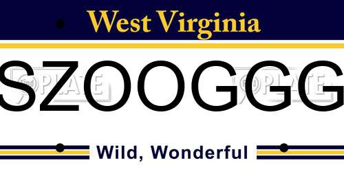 SZOOGGG West Virginia License Plate