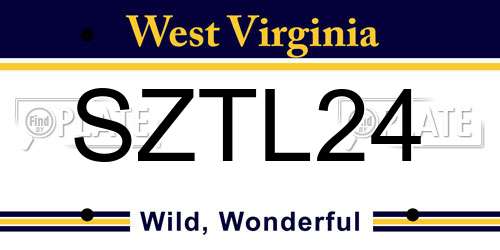 SZTL24 West Virginia License Plate