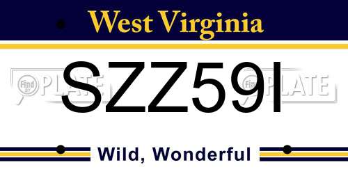 SZZ59I West Virginia License Plate