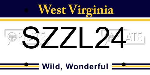 SZZL24 West Virginia License Plate