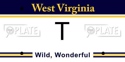 T West Virginia License Plate