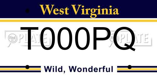 T000PQ West Virginia License Plate