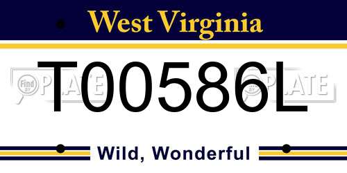 T00586L West Virginia License Plate