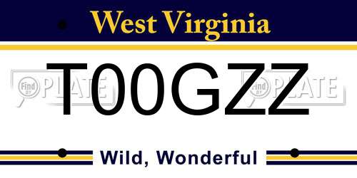 T00GZZ West Virginia License Plate