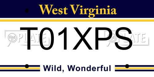 T01XPS West Virginia License Plate