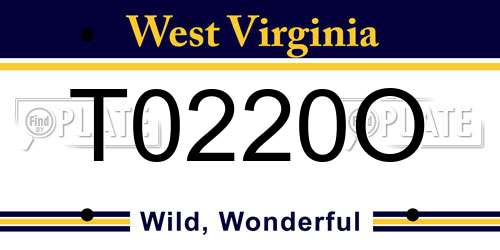 T0220O West Virginia License Plate