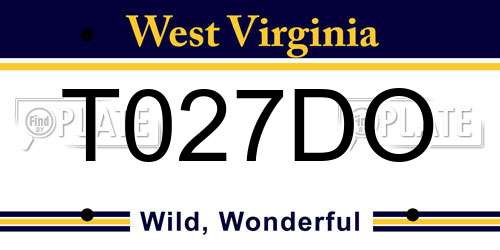 T027DO West Virginia License Plate