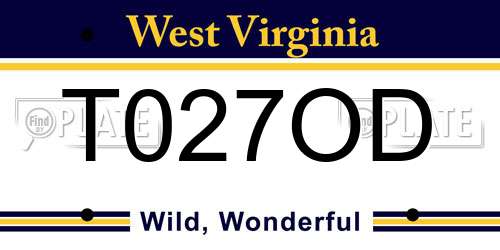 T027OD West Virginia License Plate