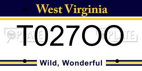 T027OO West Virginia License Plate