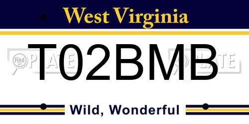 T02BMB West Virginia License Plate
