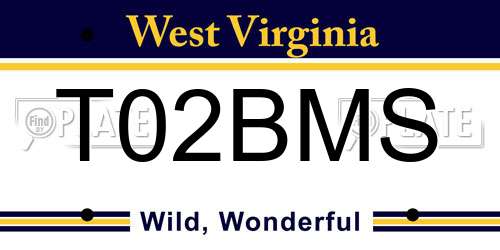 T02BMS West Virginia License Plate