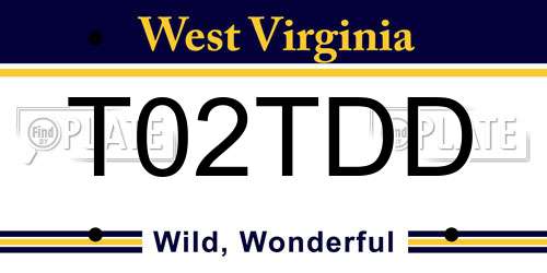 T02TDD West Virginia License Plate