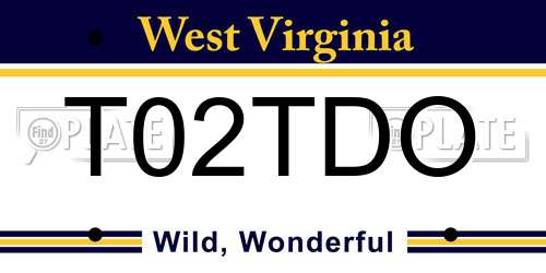 T02TDO West Virginia License Plate