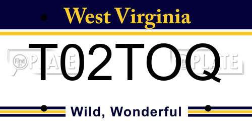 T02TOQ West Virginia License Plate