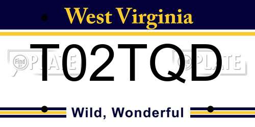 T02TQD West Virginia License Plate