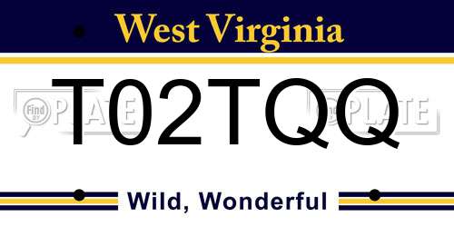 T02TQQ West Virginia License Plate