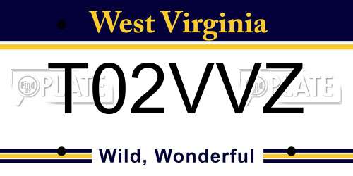 T02VVZ West Virginia License Plate