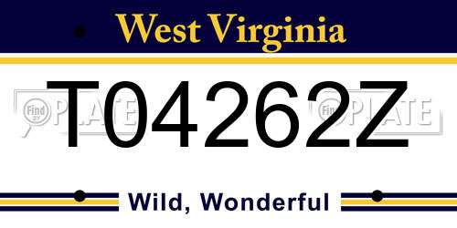 T04262Z West Virginia License Plate