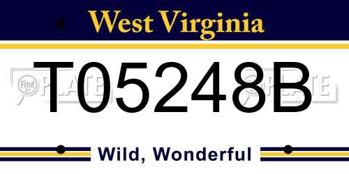 T05248B West Virginia License Plate