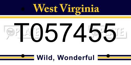 T057455 West Virginia License Plate