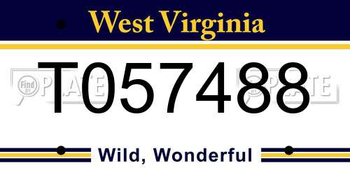 T057488 West Virginia License Plate