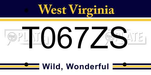 T067ZS West Virginia License Plate