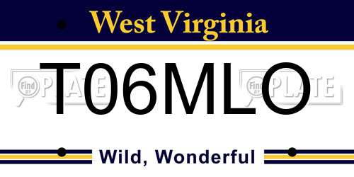 T06MLO West Virginia License Plate