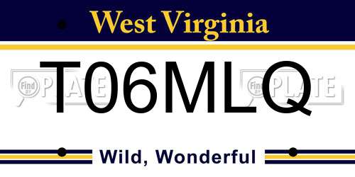 T06MLQ West Virginia License Plate