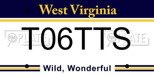 T06TTS West Virginia License Plate