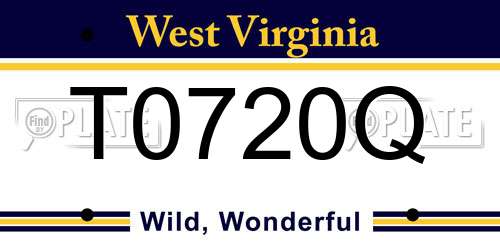 T0720Q West Virginia License Plate