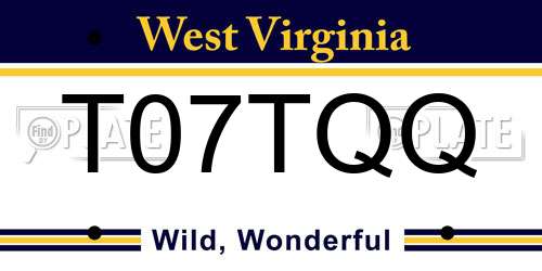 T07TQQ West Virginia License Plate