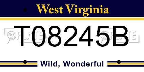 T08245B West Virginia License Plate