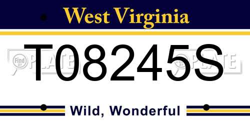 T08245S West Virginia License Plate