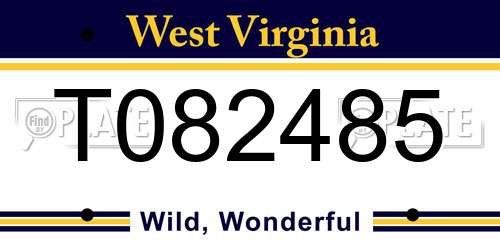 T082485 West Virginia License Plate