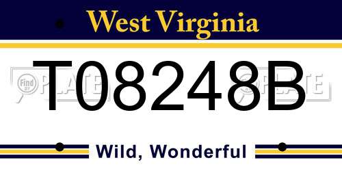 T08248B West Virginia License Plate