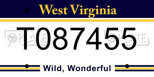 T087455 West Virginia License Plate