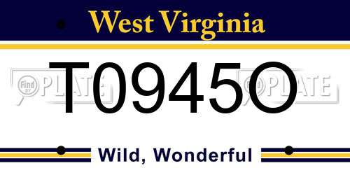 T0945O West Virginia License Plate