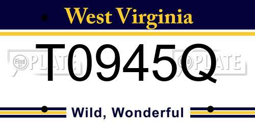 T0945Q West Virginia License Plate