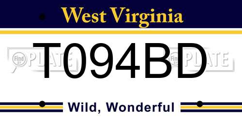 T094BD West Virginia License Plate