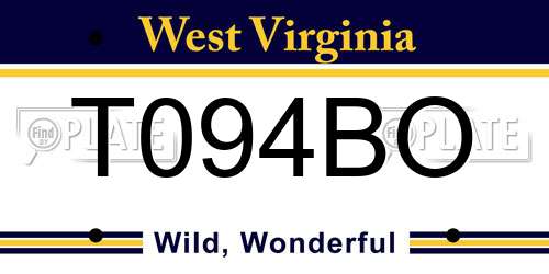 T094BO West Virginia License Plate