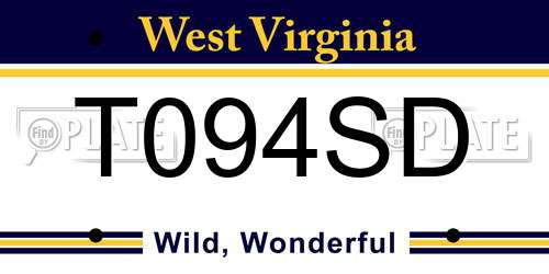 T094SD West Virginia License Plate