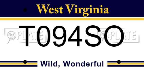 T094SO West Virginia License Plate