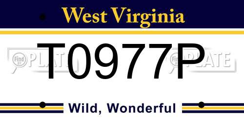 T0977P West Virginia License Plate