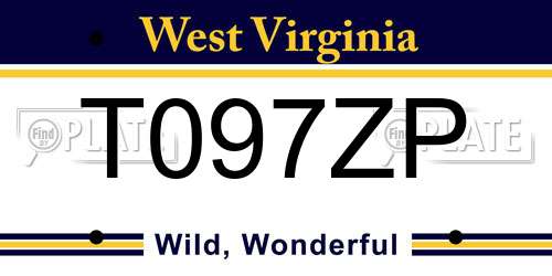 T097ZP West Virginia License Plate