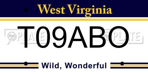 T09ABO West Virginia License Plate
